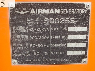 中古建設機械 中古 AIRMAN 北越工業 AIRMAN 発電機  SDG25S