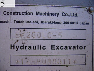 Used Construction Machine Used HITACHI HITACHI Excavator 0.7-0.9m3 EX200LC-5