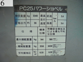 Used Construction Machine Used KOMATSU KOMATSU Excavator ~0.1m3 PC25-1