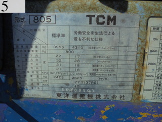 中古建設機械 中古 TCM 東洋運搬機 TCM ホイール・ローダ １．０立米以下 805