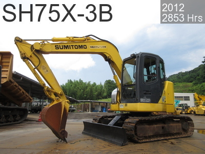 Used Construction Machine used  Excavator 0.2-0.3m3 SH75X-3B #8215, 2012Year 2853Hours