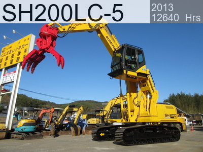 Used Construction Machine used  Material Handling / Recycling excavators Grapple SH200LC-5 #CE1413, 2013Year 12639Hours