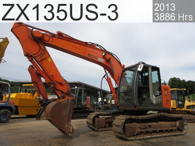 Used Construction Machine used  Excavator 0.4-0.5m3 ZX135US-3 #92258, 2013Year 3886Hours