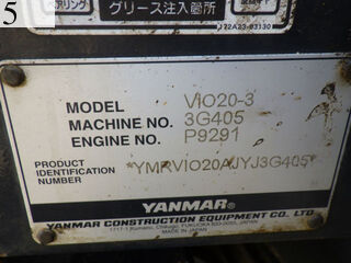 中古建設機械 中古 ヤンマーディーゼル YANMAR 油圧ショベル・バックホー ０．１立米以下 VIO20-3