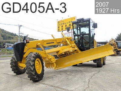 Used Construction Machine Used  Grader Articulated frame GD405A-3 #6451, 2007Year 1927Hours