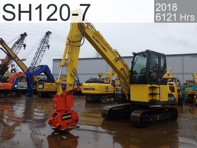 Used Construction Machine Used SUMITOMO Forestry excavators Grapple / Winch / Blade SH120-7 #BH1159, 2018Year 6121Hours