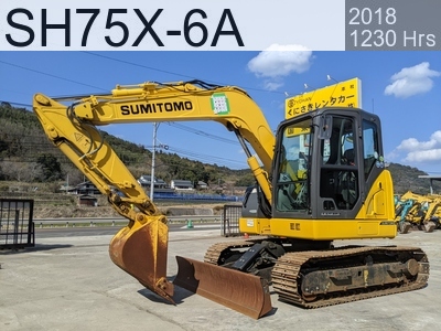 Used Construction Machine Used SUMITOMO Excavator 0.2-0.3m3 SH75X-6A #SD6200, 2018Year 1230Hours