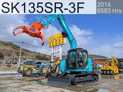 Used Construction Machine Used KOBELCO Forestry excavators Grapple / Winch / Blade SK135SR-3F #YY07-25464, 2014Year 6583Hours