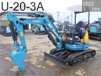Used Construction Machine Used KUBOTA Excavator ~0.1m3 U-20-3A #53771, 2022Year 5Hours