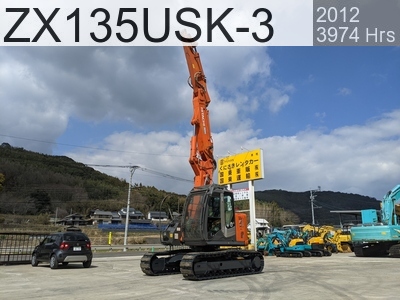 Used Construction Machine Used HITACHI Demolition excavators Long front ZX135USK-3 #89466, 3974Year 3974Hours