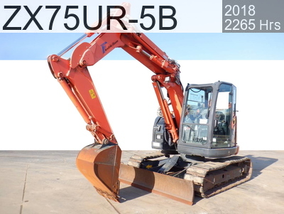 Used Construction Machine Used HITACHI Excavator 0.2-0.3m3 ZX75UR-5B #60881, 2018Year 2265Hours