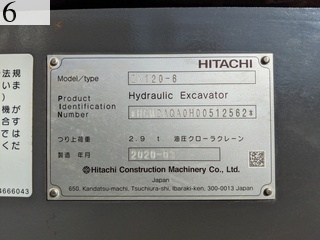 中古建設機械 中古 日立建機 HITACHI 油圧ショベル・バックホー ０．４－０．５立米 ZX120-6