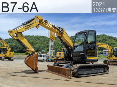 中古建設機械 中古 ヤンマー 油圧ショベル・バックホー ０．２－０．３立米 B7-6A #6G376, 1337年式 1337時間