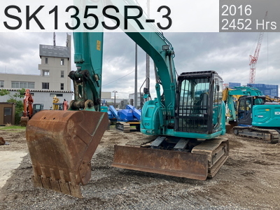Used Construction Machine Used KOBELCO Excavator 0.4-0.5m3 SK135SR-3 #YY07-28737, 2016Year 2452Hours