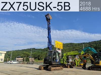 Used Construction Machine Used HITACHI Demolition excavators Long front ZX75USK-5B #73023, 2018Year 4688Hours