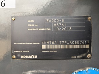 中古建設機械 中古 コマツ KOMATSU ホイール・ローダ １．０立米以上 WA200-8