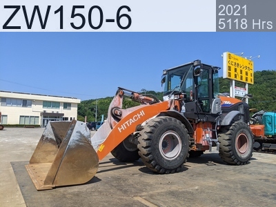 Used Construction Machine Used HITACHI Wheel Loader bigger than 1.0m3 ZW150-6 #8510221, 2021Year 5118Hours