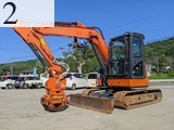 中古建設機械 中古 日立建機 HITACHI 林業機械 グラップル・ウインチ・排土板 ZX55UR-5B