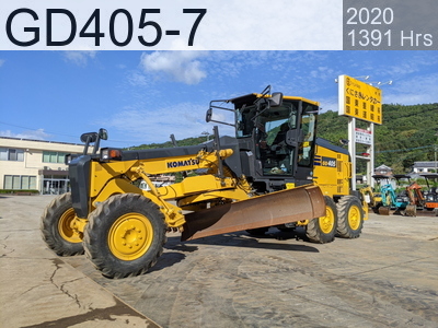 Used Construction Machine Used KOMATSU Grader Articulated frame GD405-7 #7095, 2020Year 1391Hours