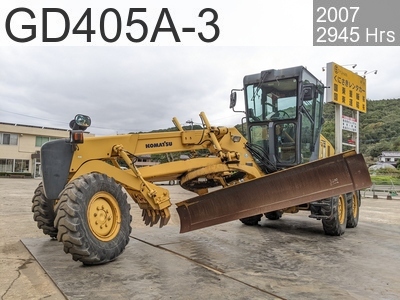 Used Construction Machine Used KOMATSU Grader Articulated frame GD405A-3 #GD002-6455, 2007Year 2945Hours