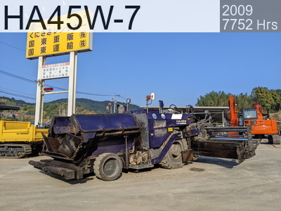 Used Construction Machine Used HANTA Asphalt finisher Wheel type HA45W-7 #50405, 2009Year 7752Hours