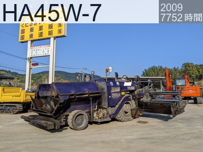 中古建設機械 中古 範多機械 アスファルトフィニッシャ ホイールタイプ HA45W-7 #50405, 2009年式 7752時間