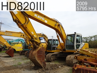 Used Construction Machine Used KATO WORKS Excavator 0.7-0.9m3 HD820III #KWJ93701H80002333, 2009Year 5795Hours
