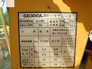 Used Construction Machine Used KOMATSU KOMATSU Grader Articulated frame GD300A-1