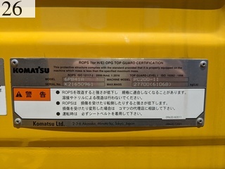 中古建設機械 中古 コマツ KOMATSU 油圧ショベル・バックホー ０．７－０．９立米 PC200-11