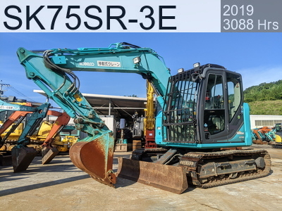 Used Construction Machine Used KOBELCO Excavator 0.2-0.3m3 SK75SR-3E #YT08-35142, 2019Year 3088Hours