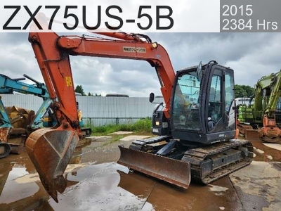 Used Construction Machine Used HITACHI Excavator 0.2-0.3m3 ZX75US-5B #70506, 2015Year 2384Hours
