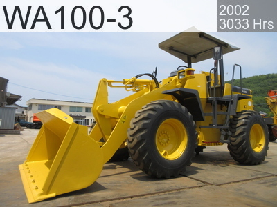 Used Construction Machine used  Wheel Loader bigger than 1.0m3 WA100-3 #55870, 2002Year 3033Hours
