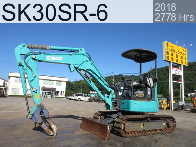 Used Construction Machine Used KOBELCO Excavator 0.2-0.3m3 SK30SR-6 #PW15-53303, 2018Year 2778Hours