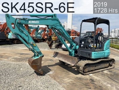 Used Construction Machine Used KOBELCO Excavator 0.2-0.3m3 SK45SR-6E #21430, 2019Year 1723Hours