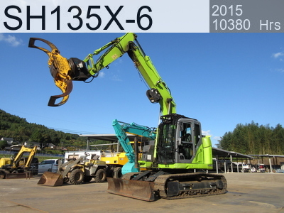 Used Construction Machine used  Forestry excavators Grapple / Winch / Blade SH135X-6 #BG1735, 2015Year 10368Hours