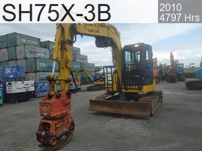 Used Construction Machine used  Forestry excavators Grapple / Winch / Blade SH75X-3B #MG7502, 2010Year 4797Hours