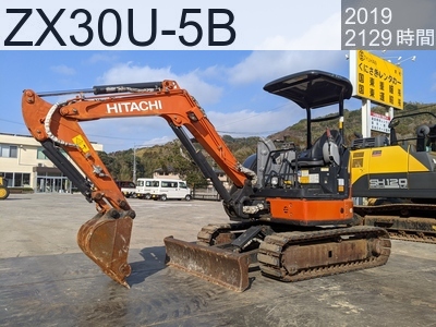 中古建設機械 中古 日立建機 油圧ショベル・バックホー ０．１立米以下 ZX30U-5B #54428, 2019年式 2129時間