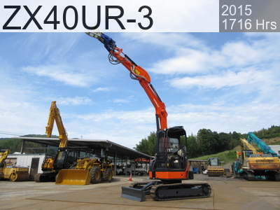 Used Construction Machine used Array Demolition excavators Mini moku ZX40UR-3 #35655, 2015Year 1716Hours