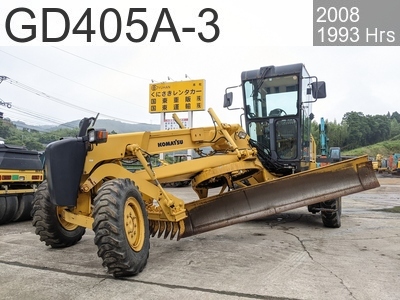 Used Construction Machine Used KOMATSU Grader Articulated frame GD405A-3 #6516, 2008Year 1993Hours