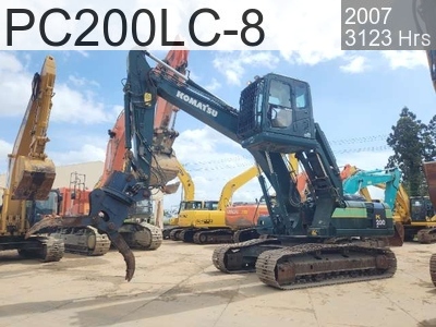 Used Construction Machine Used KOMATSU Material Handling / Recycling excavators Grapple PC200LC-8 #307375, 2007Year 3123Hours