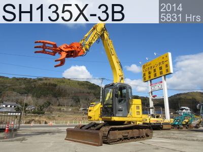 Used Construction Machine used Array Material Handling / Recycling excavators Grapple SH135X-3B #BB8186, 2014Year 5831Hours
