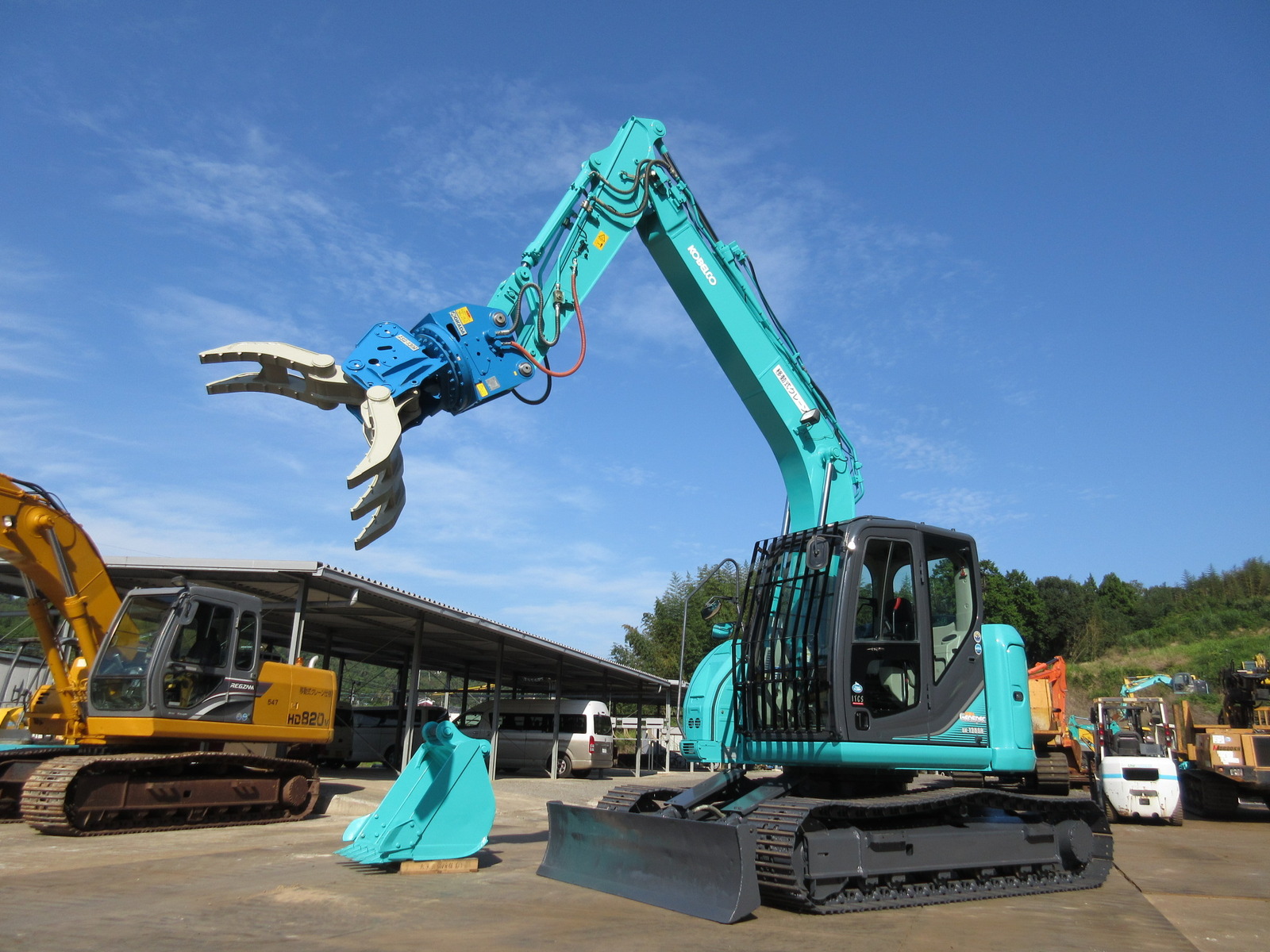 Used Construction Machine Used KOBELCO Material Handling / Recycling excavators Grapple SK135SR-3 Photos
