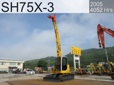 Used Construction Machine Used SUMITOMO Demolition excavators Long front SH75X-3 #075X3-5487, 2005Year 4052Hours