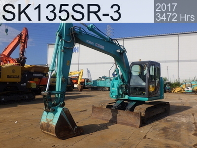Used Construction Machine Used KOBELCO Excavator 0.4-0.5m3 SK135SR-3 #YY07-30639, 2017Year 3472Hours
