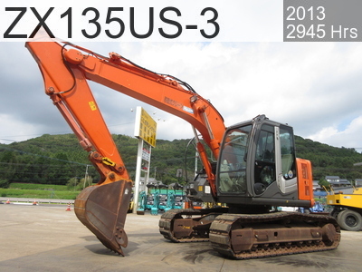 Used Construction Machine Used HITACHI Excavator 0.4-0.5m3 ZX135US-3 #92210, 2013Year 2945Hours