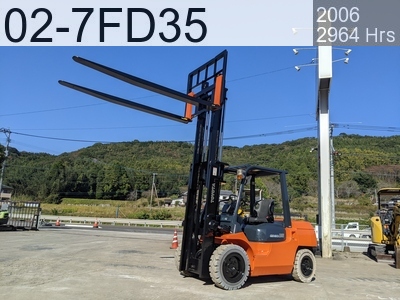 Used Construction Machine Used TOYOTA MOTOR CORPORATION Forklift Diesel engine 02-7FD35 #7FDK40-16444, 2006Year 2964Hours