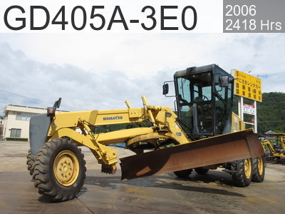 Used Construction Machine Used KOMATSU Grader Articulated frame GD405A-3E0 #6361, 2006Year 2418Hours