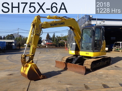 Used Construction Machine Used SUMITOMO Excavator 0.2-0.3m3 SH75X-6A #SD6200, 2018Year 1228Hours