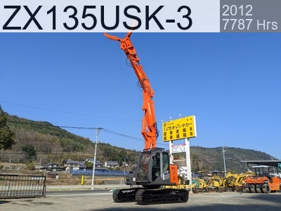 Used Construction Machine Used HITACHI Demolition excavators Long front ZX135USK-3 #87706, 2012Year 7787Hours