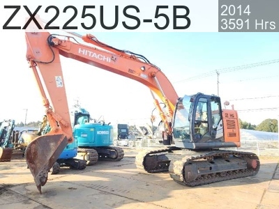 Used Construction Machine Used HITACHI Excavator 0.7-0.9m3 ZX225US-5B #301671, 2014Year 3591Hours